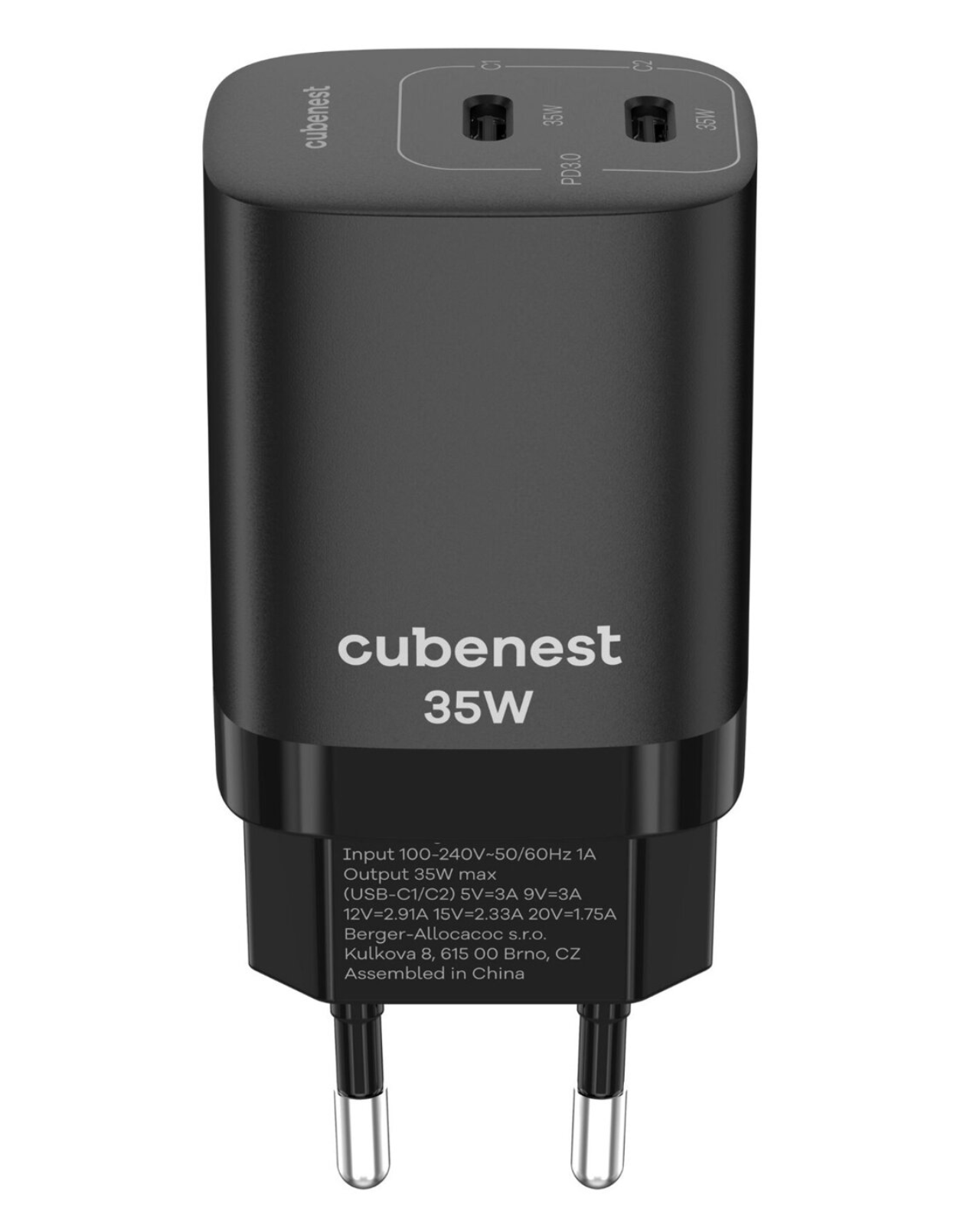 Nabíjačka Cubenest PD GaN 35W S2D1 - Čierna