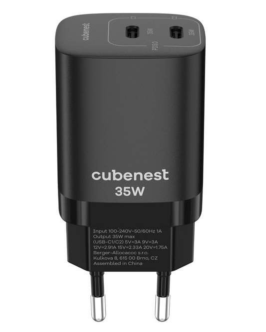Nabíjačka Cubenest PD GaN 35W S2D1 - Čierna