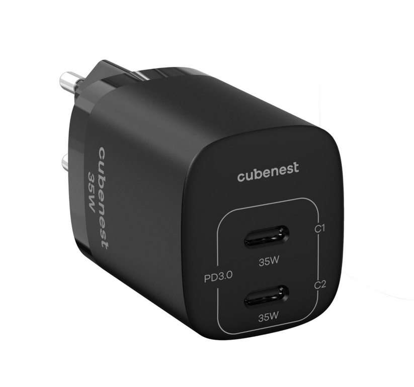 Nabíjačka Cubenest PD GaN 35W S2D1 - Čierna