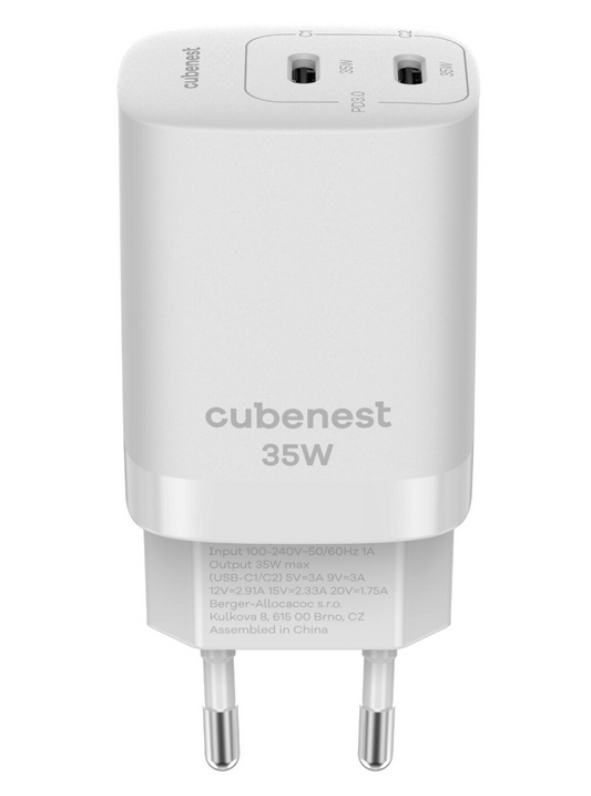 Nabíjačka Cubenest PD GaN 35W S2D1 - biela