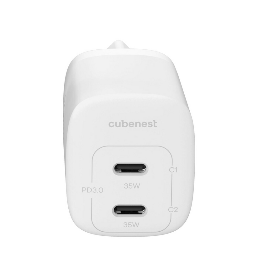 Nabíjačka Cubenest PD GaN 35W S2D1 - biela