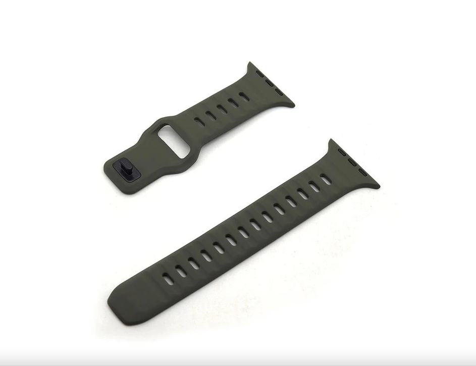 Innocent Active Rugged Silicone remienok pre Apple Watch 42/44/45/49 mm - Tmavozelená