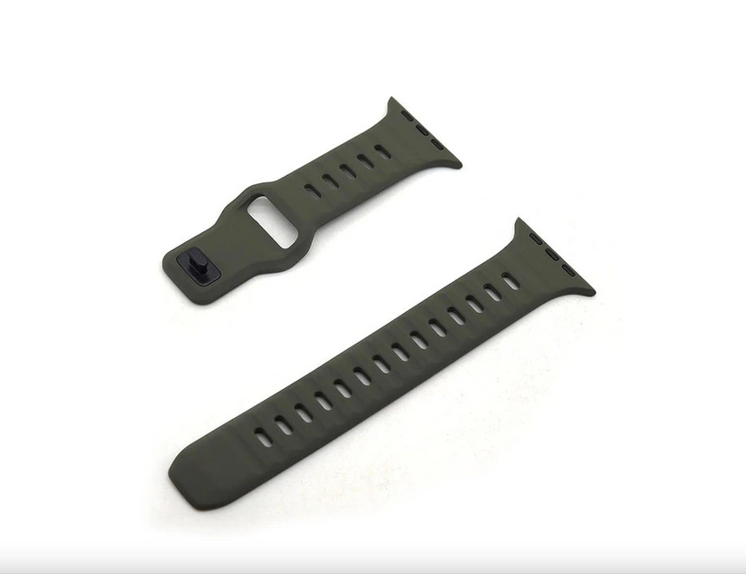 Innocent Active Rugged Silicone remienok pre Apple Watch 42/44/45/49 mm - Tmavozelená