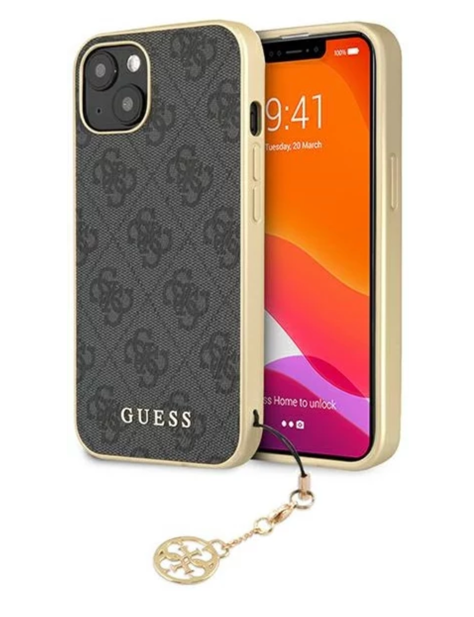 Guess 4G Charms Case for iPhone 13 mini Grey