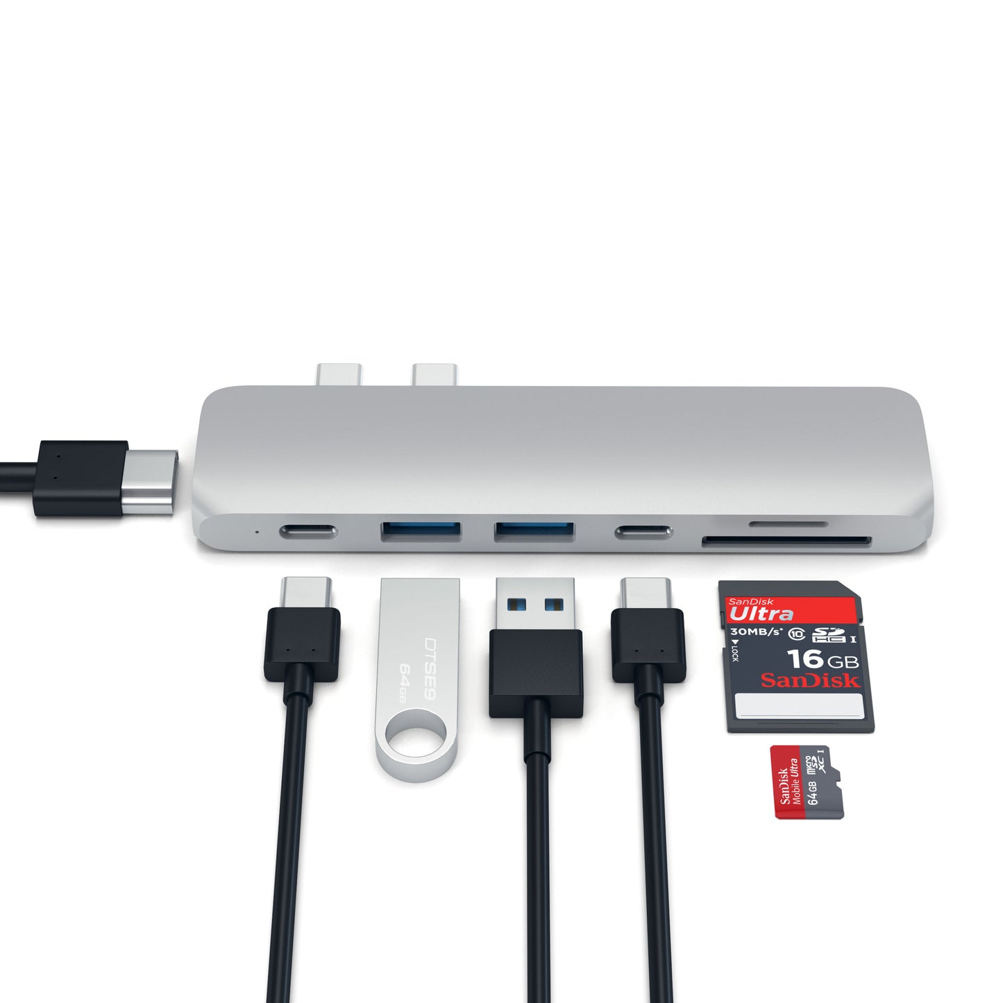 Satechi USB-C Hub s Thunderbolt 3 - strieborný