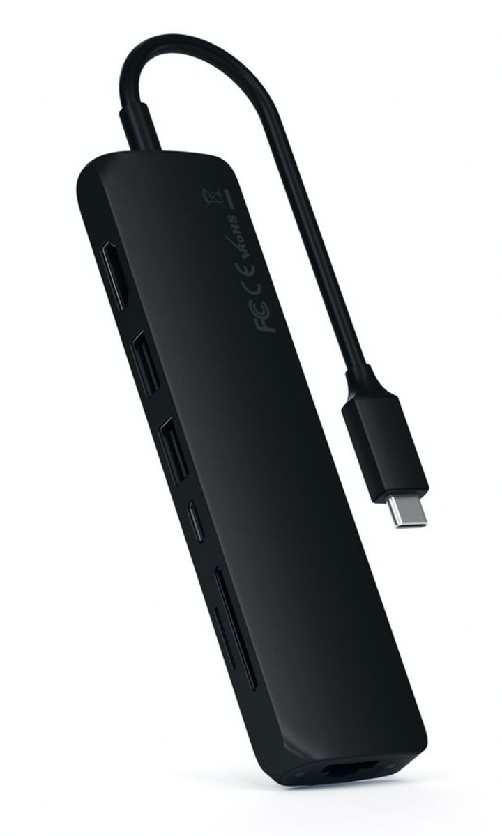Satechi Slim Aluminum Type-C Multi-Port Adapter- čierny