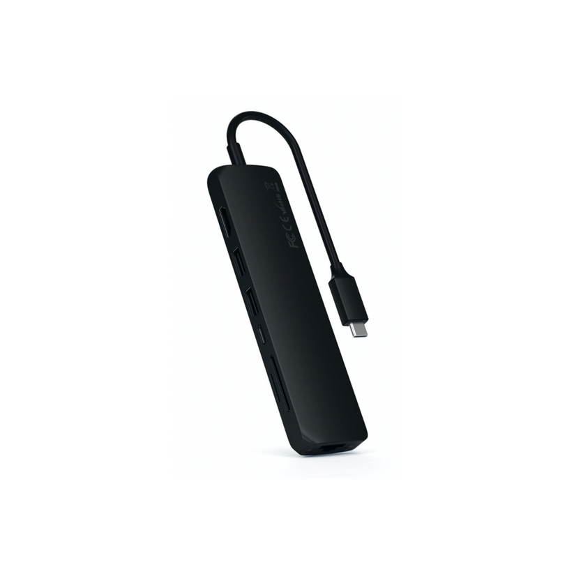 Satechi Slim Aluminum Type-C Multi-Port Adapter- čierny