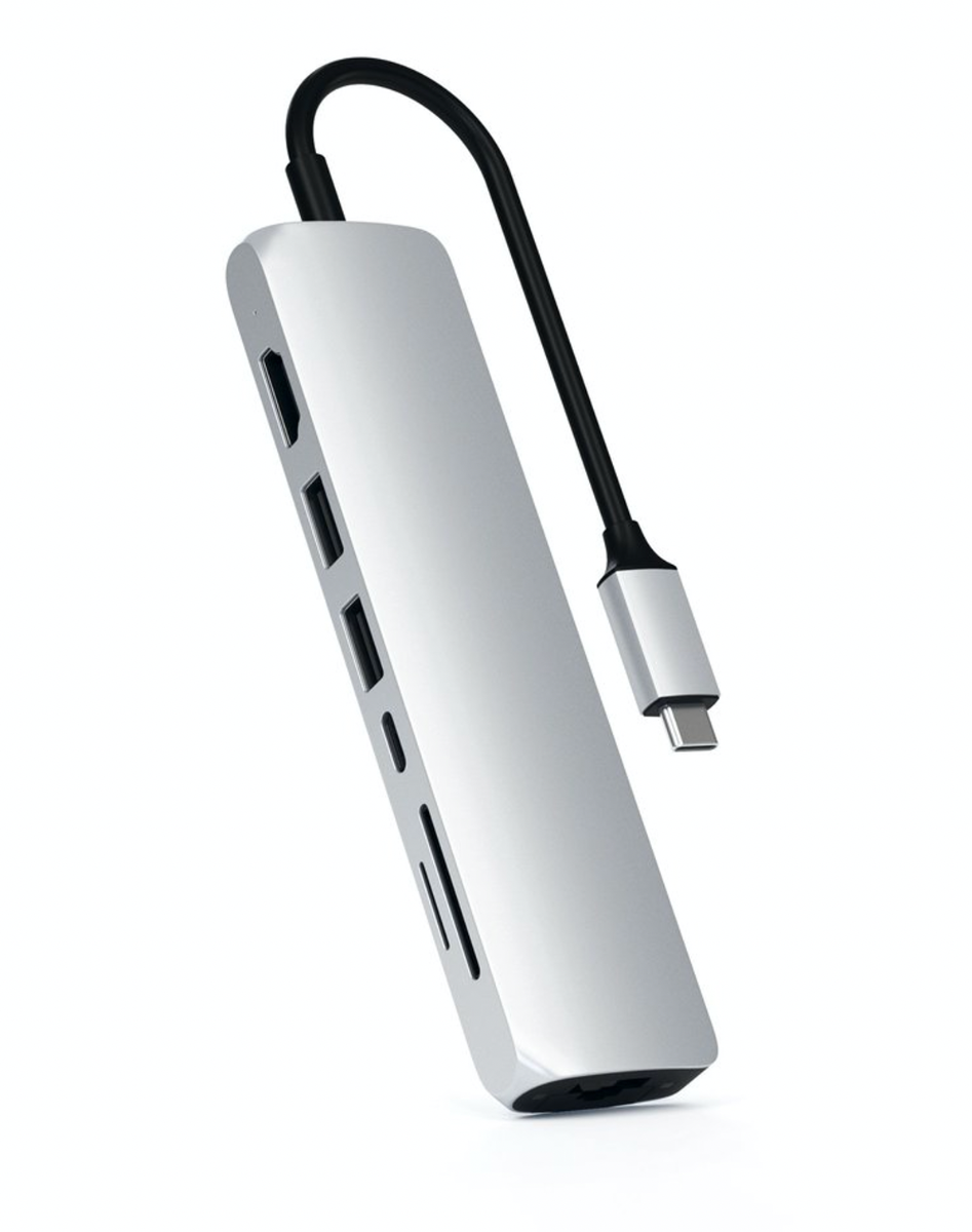 Satechi Slim Aluminum Type-C Multi-Port Adapter- strieborný
