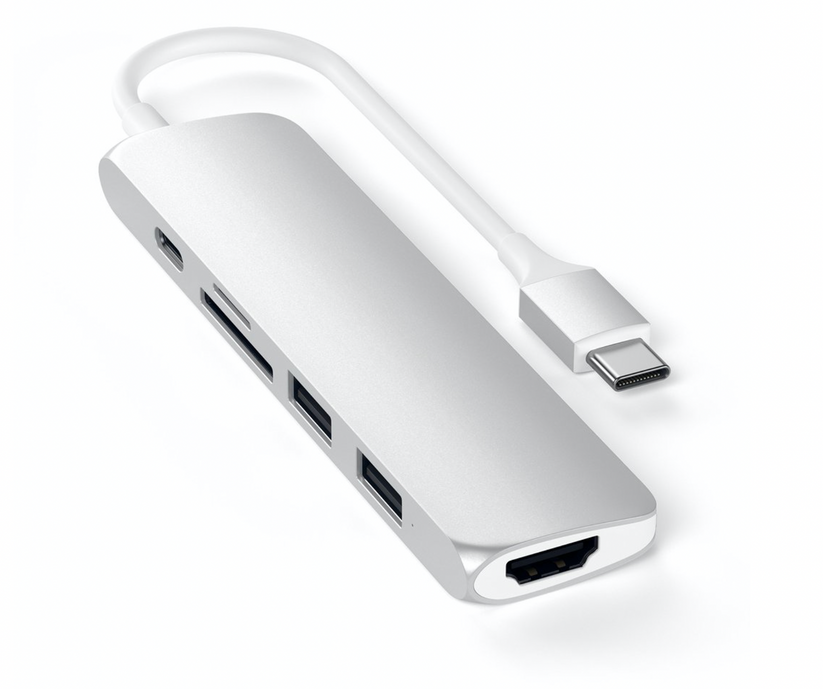 Satechi TYPE-C Slim Multimedia Adapter V2 - Silver