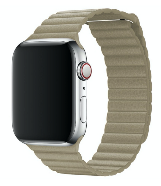 Innocent Kožená slučka remienok pre Apple Watch 42/44/45/49mm - Béžová