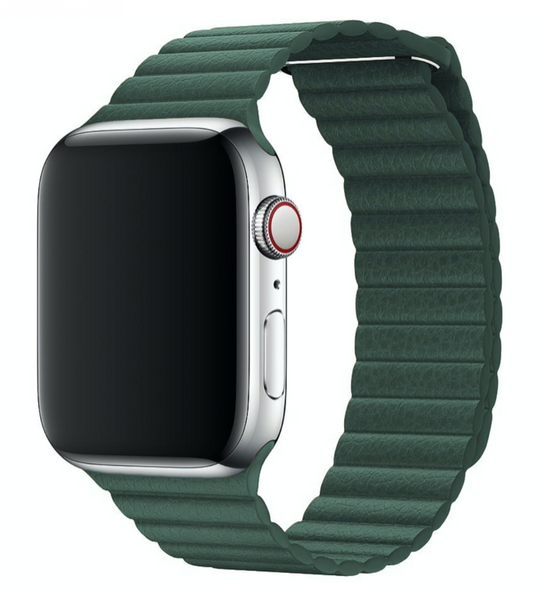 Innocent Kožená slučka remienok pre Apple Watch 38/40/41mm - Polnočná zelená