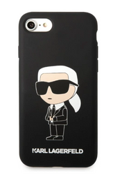 Karl Lagerfeld Liquid Silicone Ikonik NFT Zadní Kryt pro iPhone 7/8/SE2020/SE2022 Black