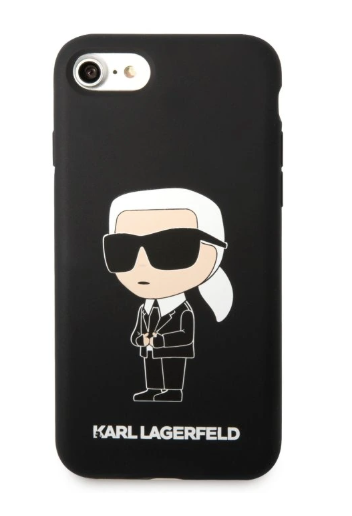 Karl Lagerfeld Liquid Silicone Ikonik NFT Zadní Kryt pro iPhone 7/8/SE2020/SE2022 Black
