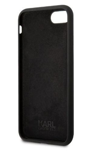 Karl Lagerfeld Liquid Silicone Ikonik NFT Zadní Kryt pro iPhone 7/8/SE2020/SE2022 Black