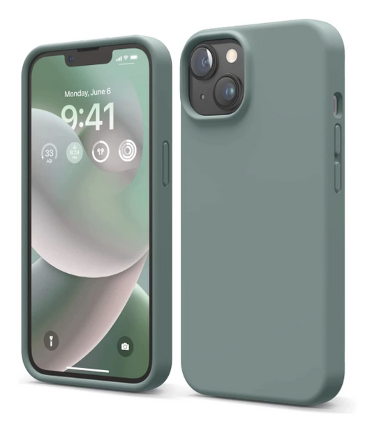Elago Soft Silicone Case for iPhone 14 Midnight Green