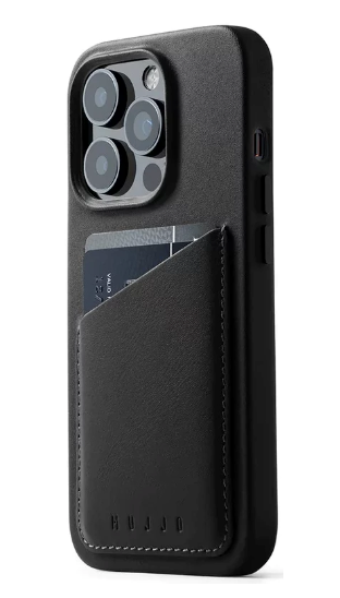 Mujjo Full Leather Wallet Case for iPhone 14 Plus Black
