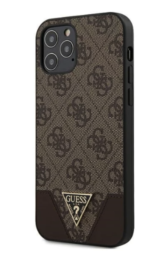 Guess 4G Triangle Case for iPhone 12/12 Pro Brown