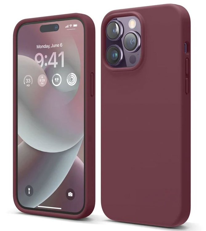 Elago Soft Silicone Case for iPhone 14 Pro Max Burgundy