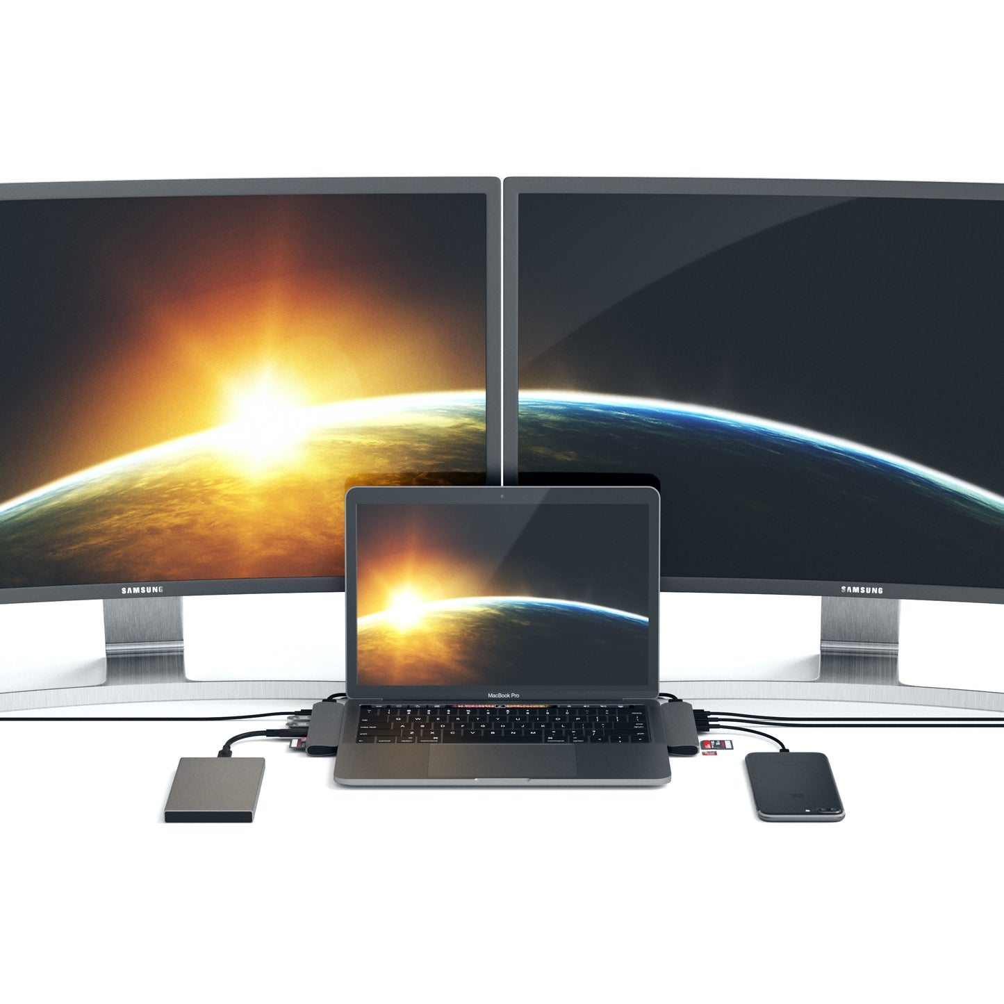 Satechi USB-C Hub s Thunderbolt 3 - kozmicko sivý