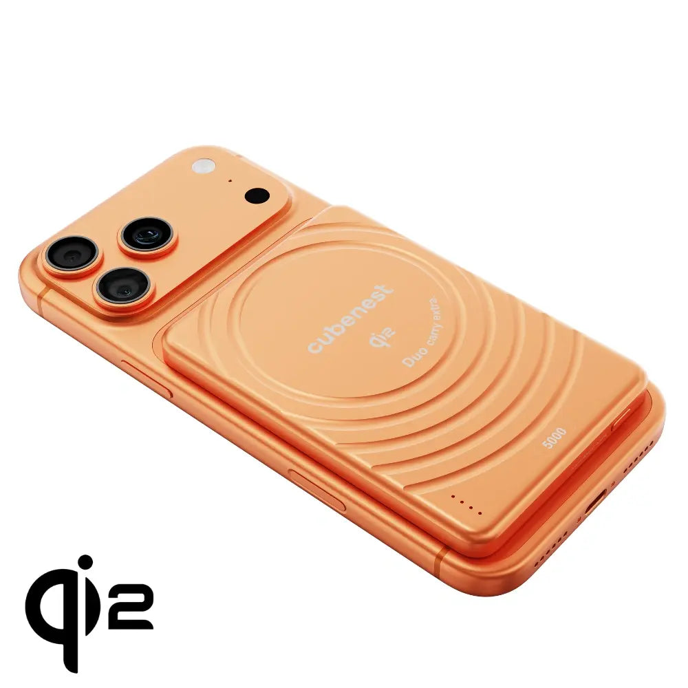 Cubenest Qi2 Magnetická bezdrôtová powerbanka SlimDual 5000 mAh SQ1B3D - oranžová