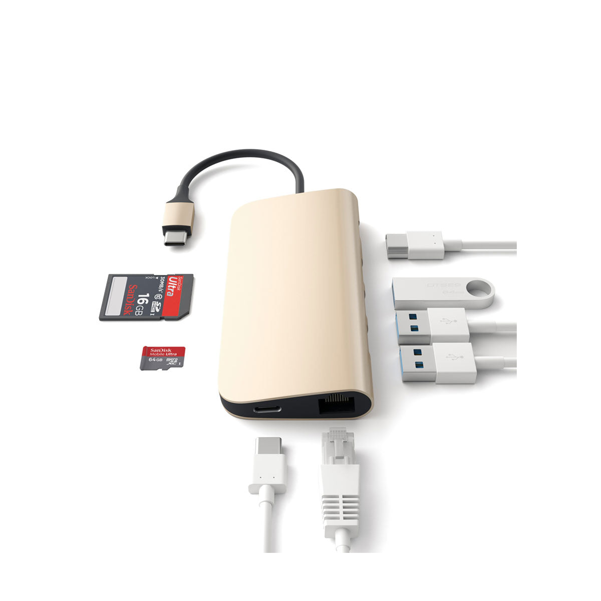 Satechi Type-C Multi-Port 4K Adapter - Gold
