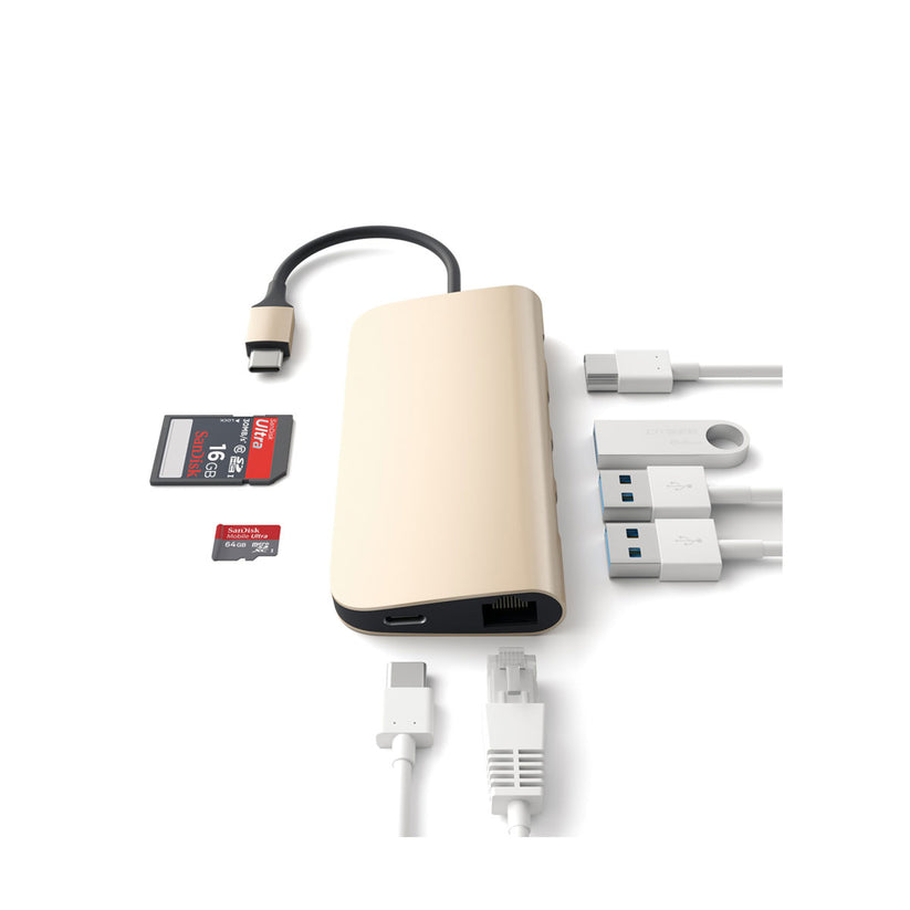 Satechi Type-C Multi-Port 4K Adapter - Gold