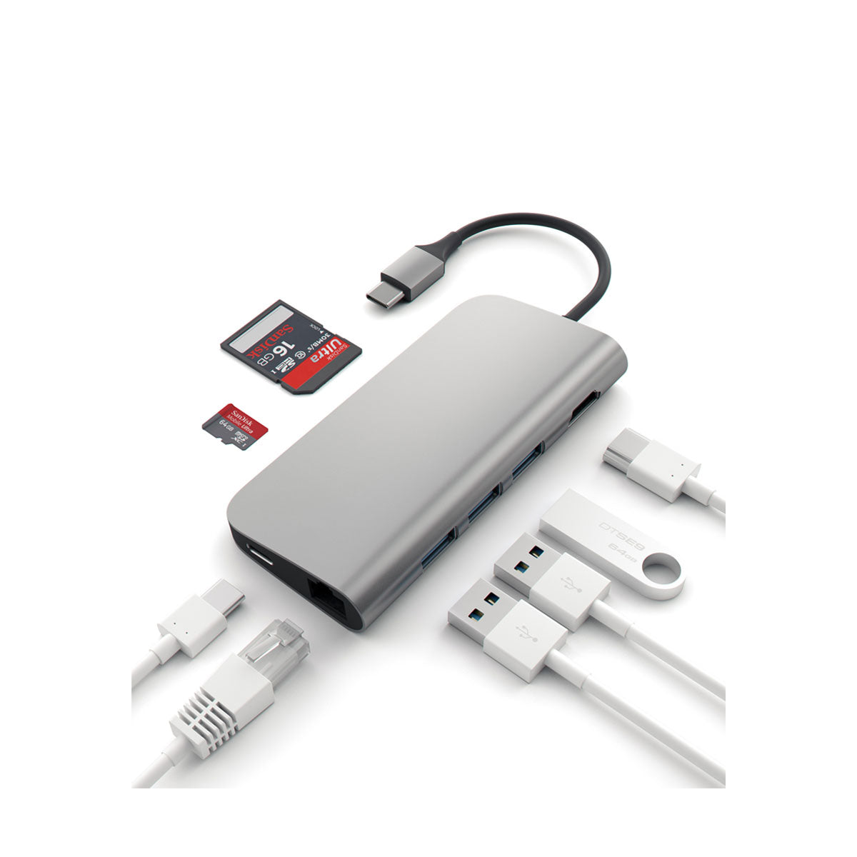 Satechi Type-C Multi-Port 4K Adaptér - vesmírne šedý