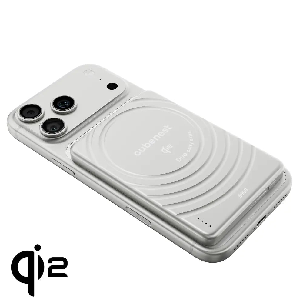Cubenest Qi2 Magnetická bezdrôtová powerbanka SlimDual 5000 mAh SQ1B3D - strieborná - iSTYLE.sk