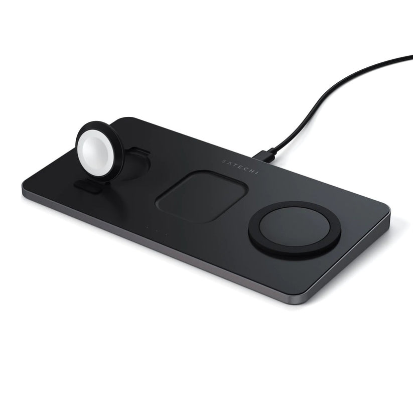 Satechi Trio Wireless Charging Pad (Apple Watch, Airpods, iPhone) - Čierna