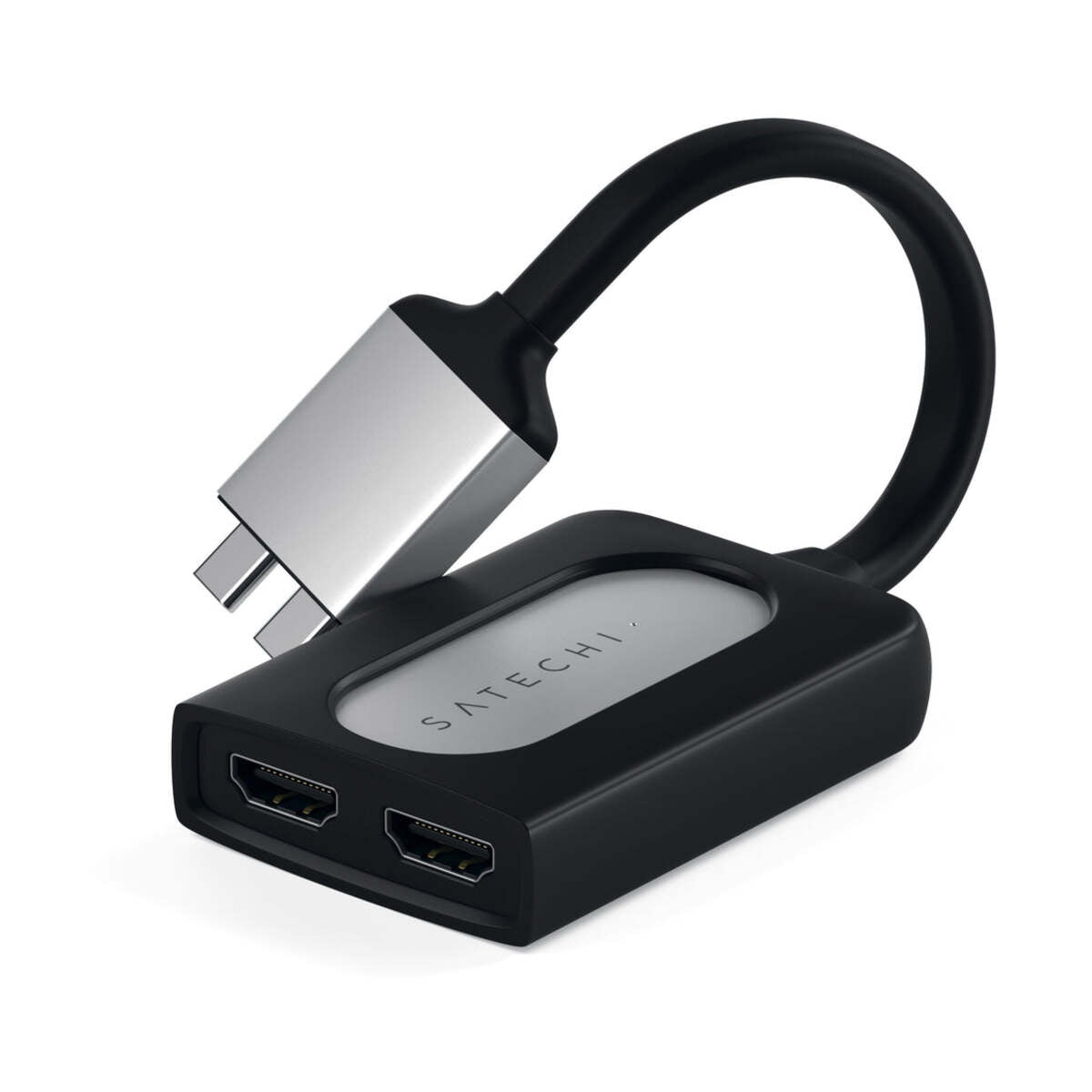 SATECHI Type-C Dual HDMI Adapter - Strieborný