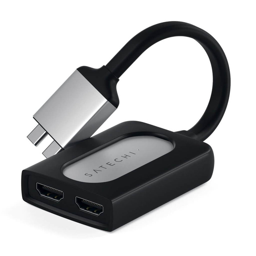 SATECHI Type-C Dual HDMI Adapter - Strieborný