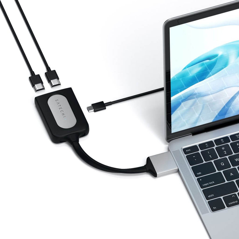 SATECHI Type-C Dual HDMI Adapter - Strieborný