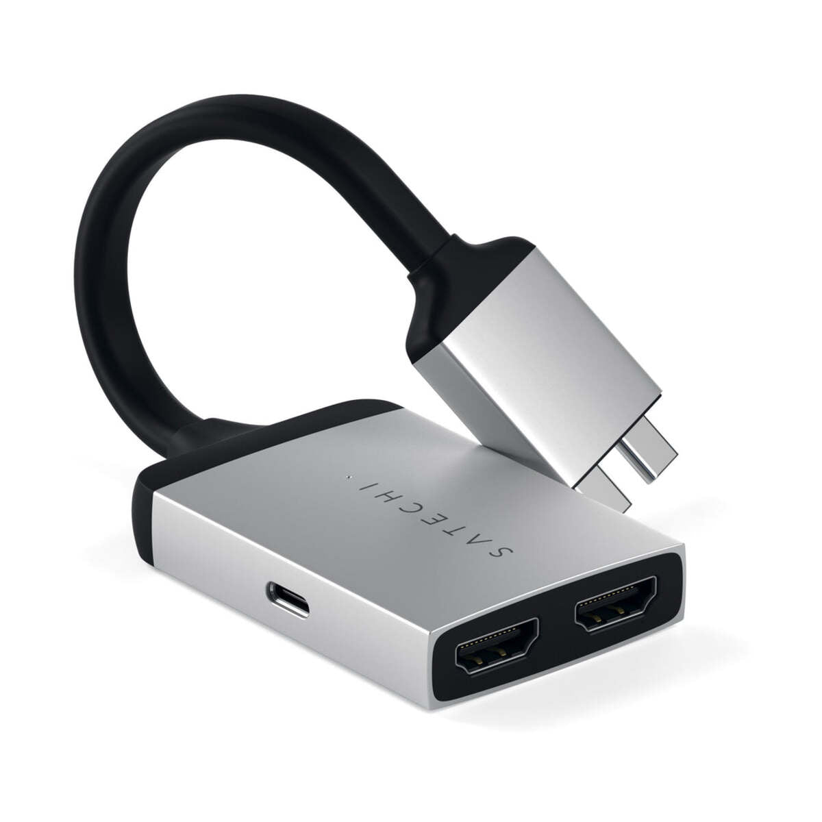 SATECHI Type-C Dual HDMI Adapter - Strieborný