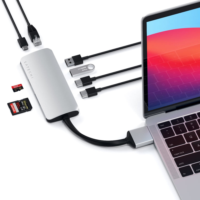 Satechi TYPE-C Dual Multimedia Adapter - Silver
