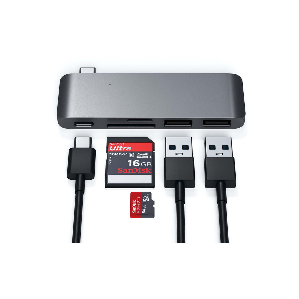 SATECHI USB-C PASS HUB s piatimi výstupmi  - kozmicko sivý