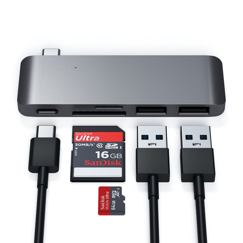 SATECHI USB-C PASS HUB s piatimi výstupmi  - kozmicko sivý