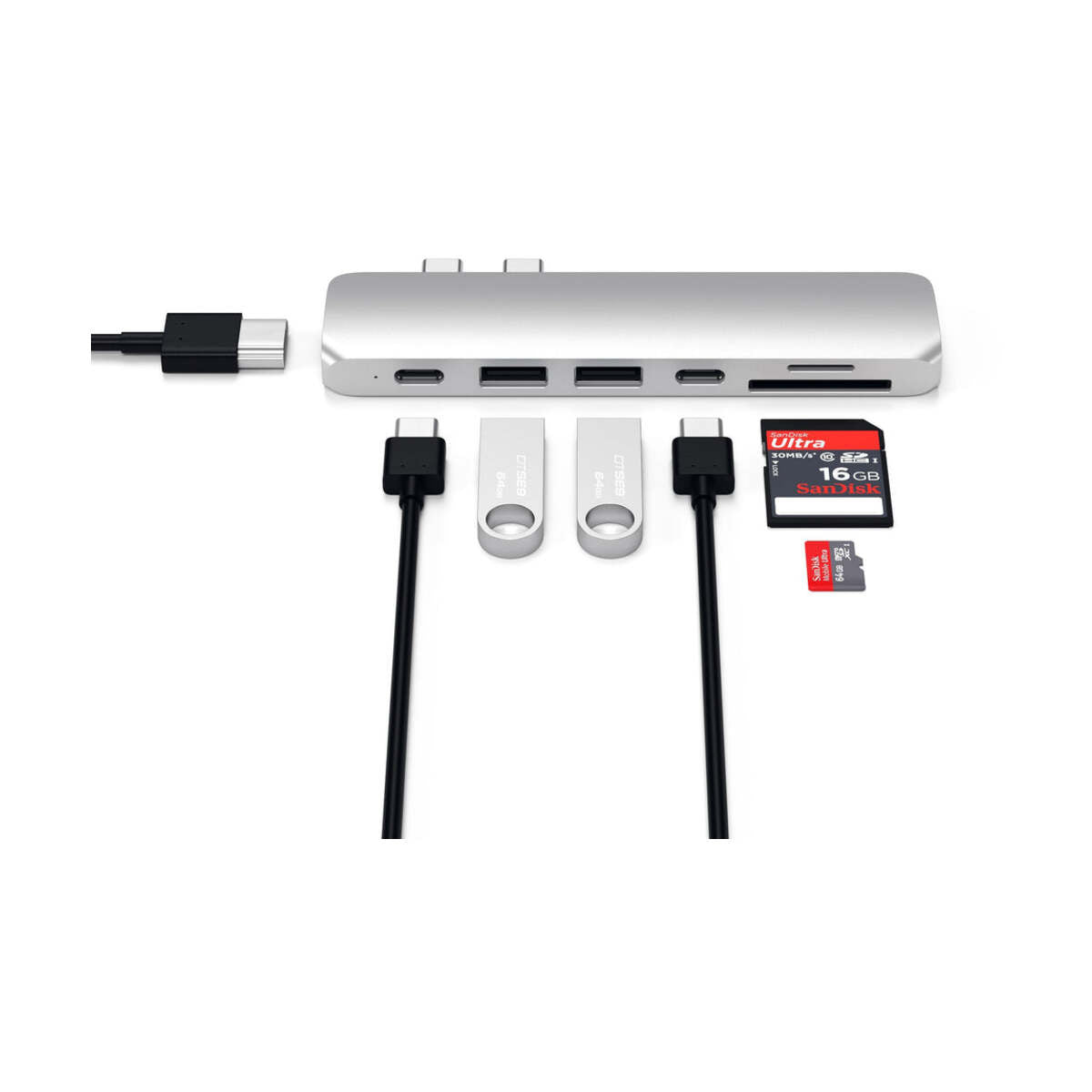 Satechi USB-C Hub s Thunderbolt 3 - strieborný