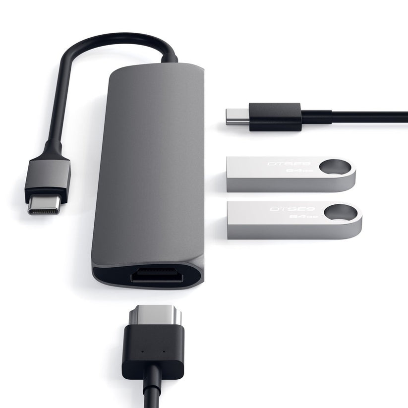 Satechi Slim, USB-C Hub adaptér - vesmírne šedý
