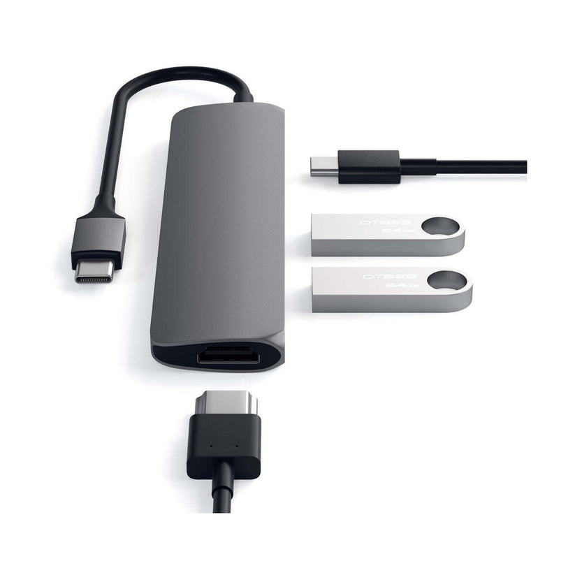 Satechi Slim, USB-C Hub adaptér - vesmírne šedý