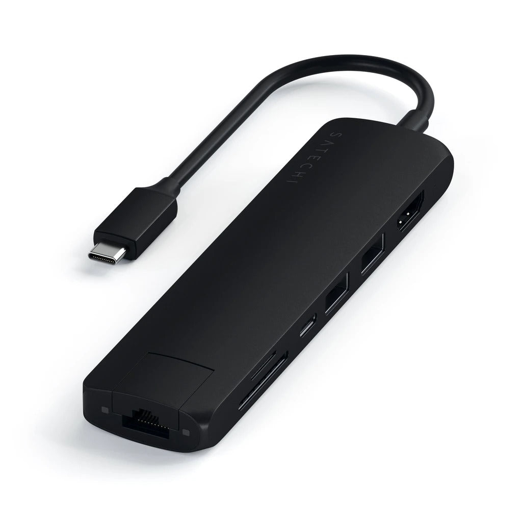 Satechi Slim Aluminum Type-C Multi-Port Adapter- čierny