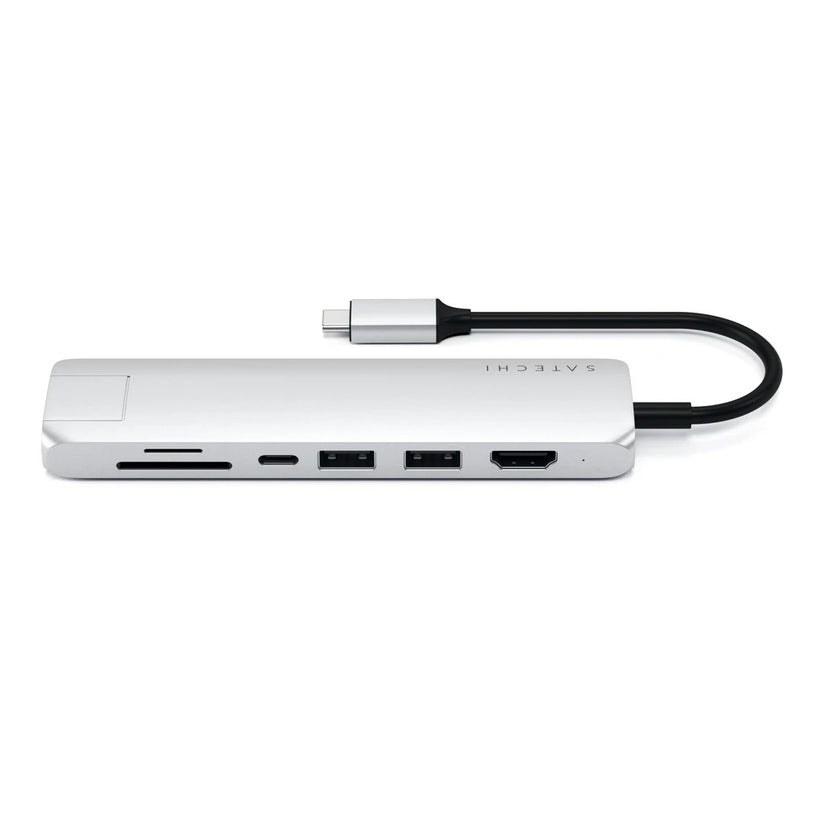 Satechi Slim Aluminum Type-C Multi-Port Adapter- strieborný