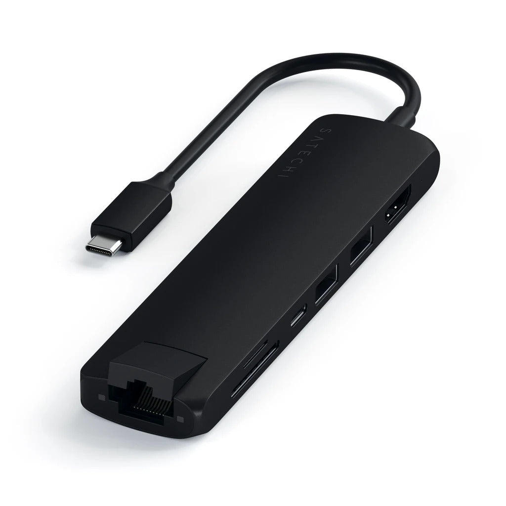 Satechi Slim Aluminum Type-C Multi-Port Adapter- čierny