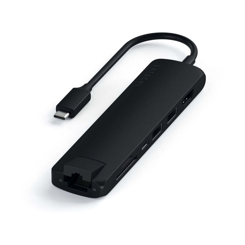 Satechi Slim Aluminum Type-C Multi-Port Adapter- čierny
