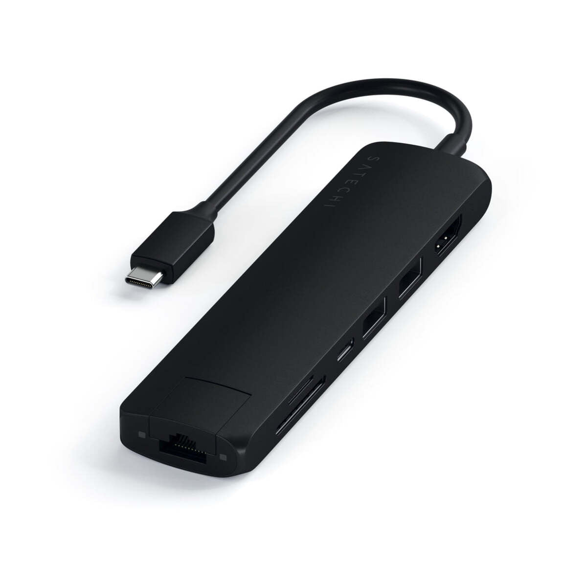 Satechi Slim Aluminum Type-C Multi-Port Adapter- čierny
