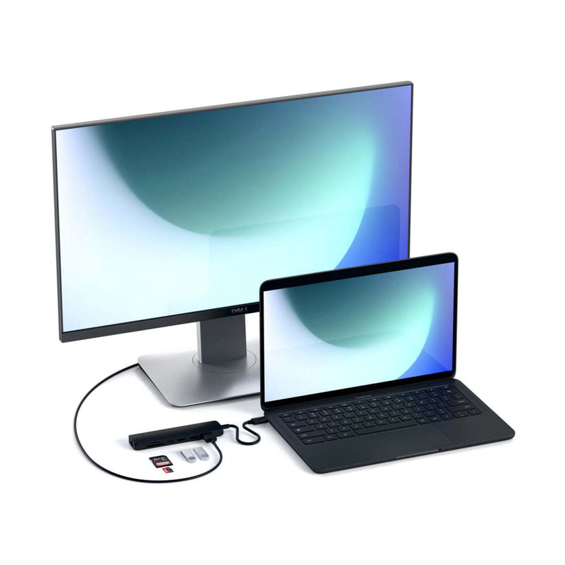 Satechi Slim Aluminum Type-C Multi-Port Adapter- strieborný