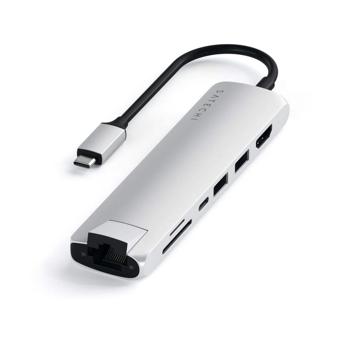 Satechi Slim Aluminum Type-C Multi-Port Adapter- strieborný