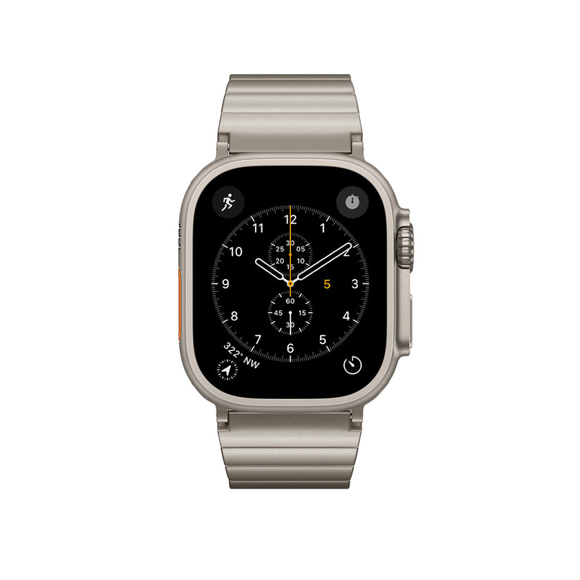 UNUM titánový remienok pre Apple Watch SE/Series 1-9 (42/44/45mm)/10 (46mm)/Ultra (49mm) - prírodný titán