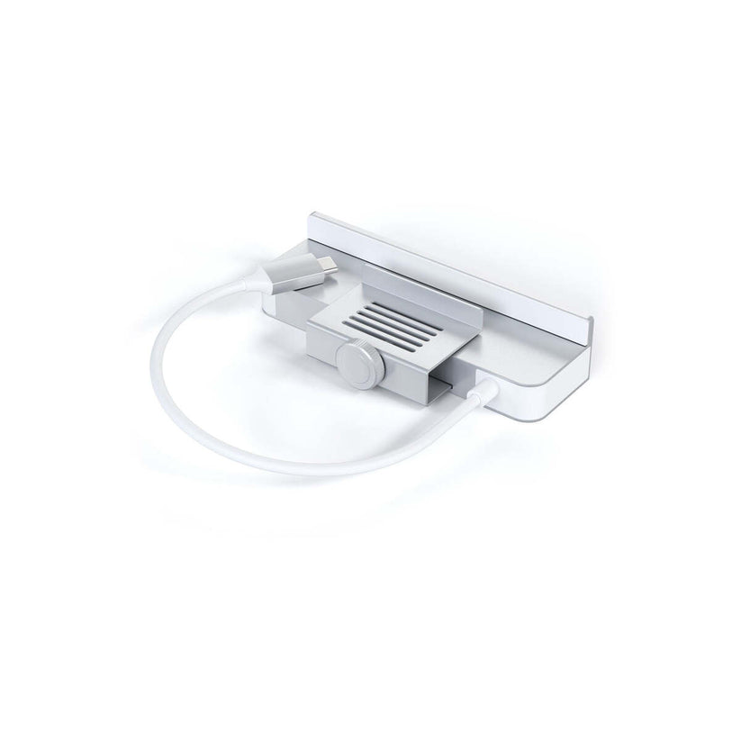 Satechi USB-C Clamp Hub iMac 24inch (2021) / (1x USB-C up to 5 Gbps,3x USB-A 3.0 up to 5 Gbps, inc. Apple S.Drive Micro/SD) - Silver