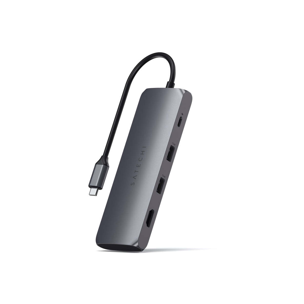 Satechi Aluminium USB-C Hybrid Multiport adapter (SSD Enclosure, HDMI 4K, 2 x USB-A 3.1 Gen 2 up to 10 Gbps) - Space Grey