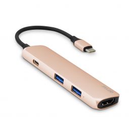 USB-C Hub adaptér iSTYLE - zlatý / čierny